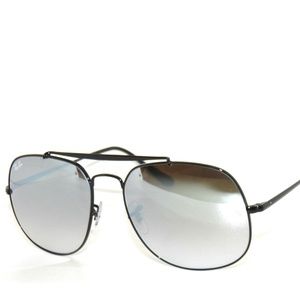 Ray Ban Sunglasses 3561 002/9U 57 Black Brown Gradient Mirror Silver Rayban